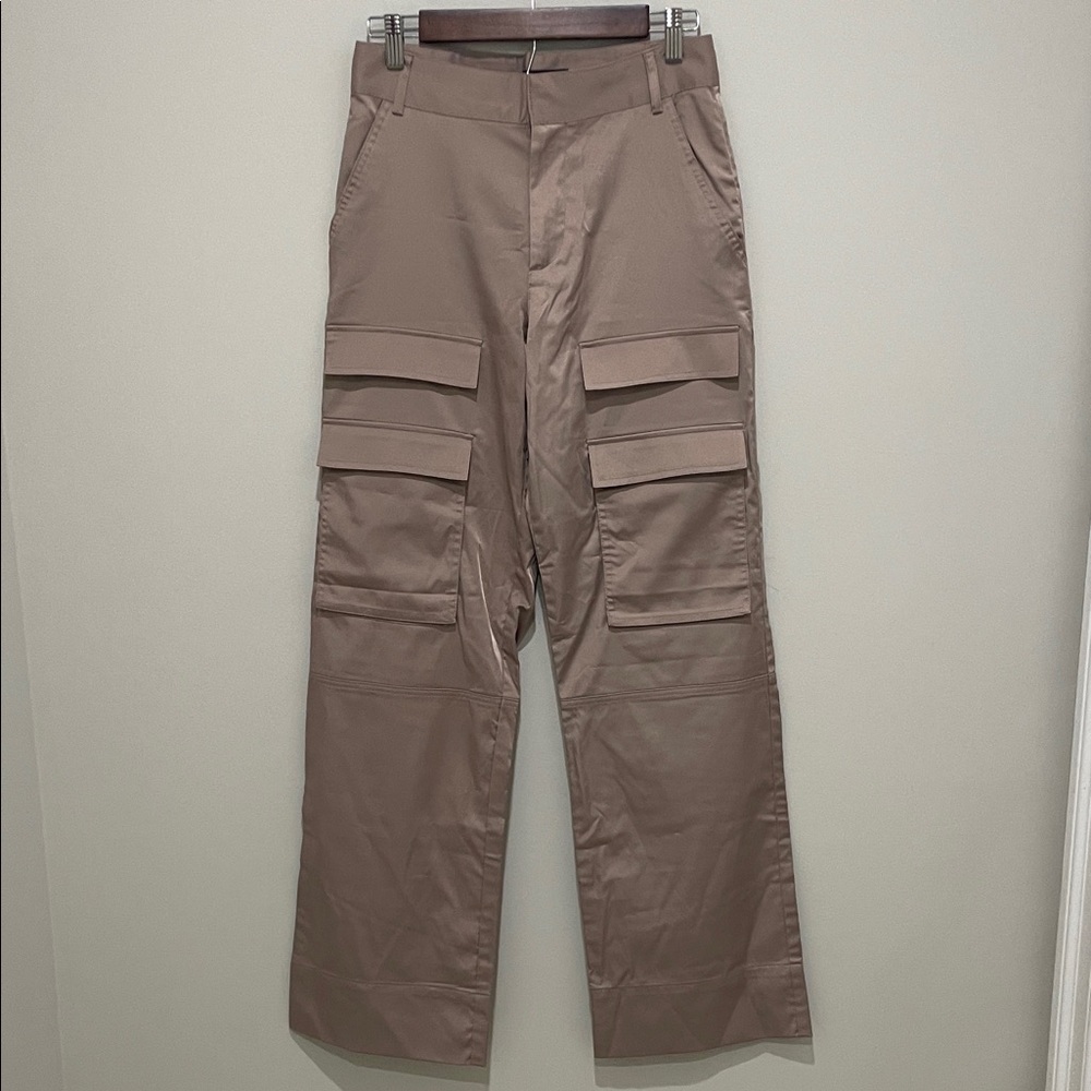 Zara bronze Satin Cargo Pants